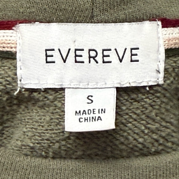 Evereve Size Small Olive Green Kasi Quilted Sleeve Crewneck Sweater Cotton/Poly - Picture 7 of 8